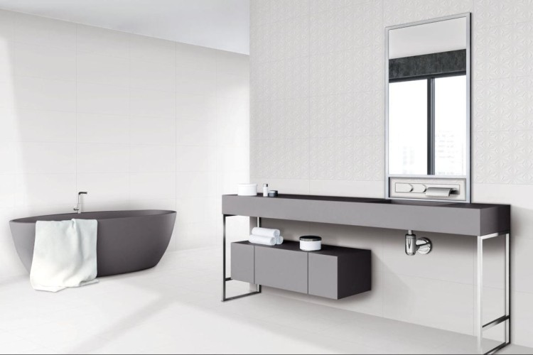 WALL WHITE RHOMBUS SATINE 30x60 GAT I